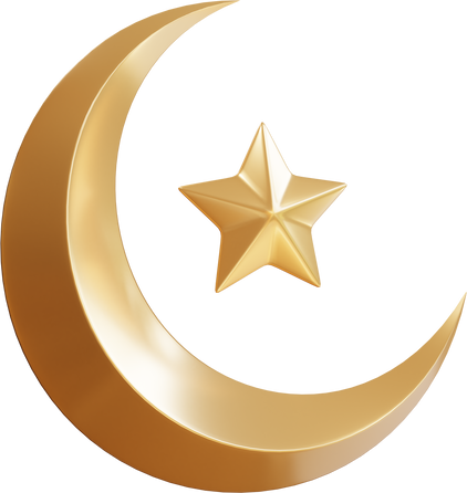 3d illustration ramadan moon star object